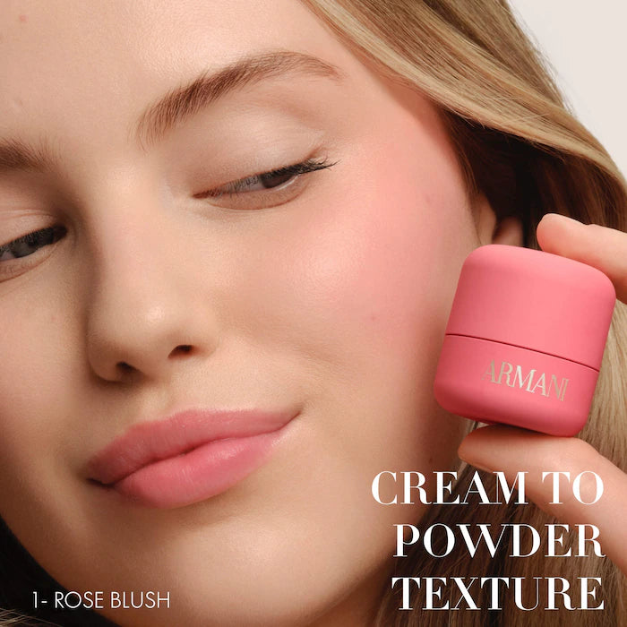 Armani Beauty 
Dolci Blush Smoothing Cream-to-Powder Soft-Matte Balm Color: 1, Rose Blush - cool bright pink
