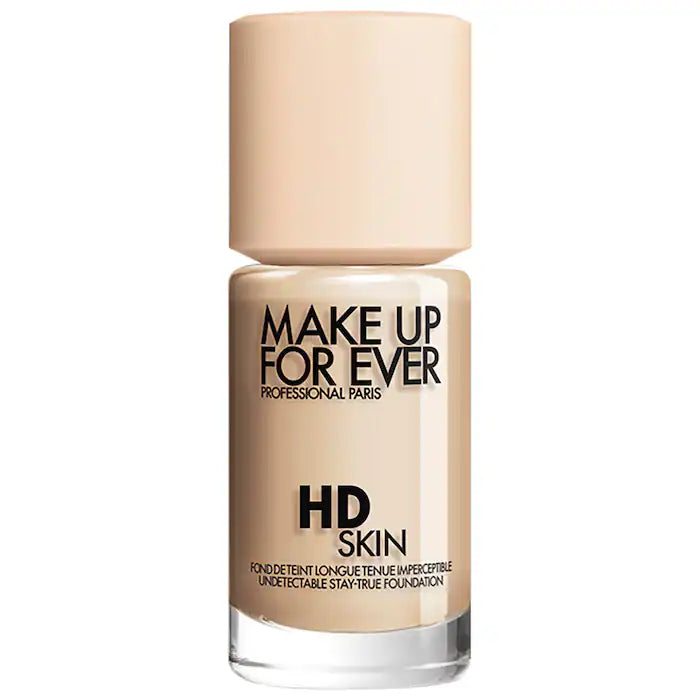 MAKE UP FOR EVER 
HD Skin Waterproof Natural Matte Foundation Color: 1N10 Ivory - for fair to light skin tones with neutral undertones