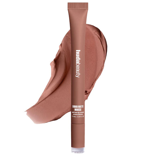 HUDA BEAUTY 
Liquid Matte Mousse Soft Blur Lip Cream Color:Mocha Mauve - For a cool-toned beige
