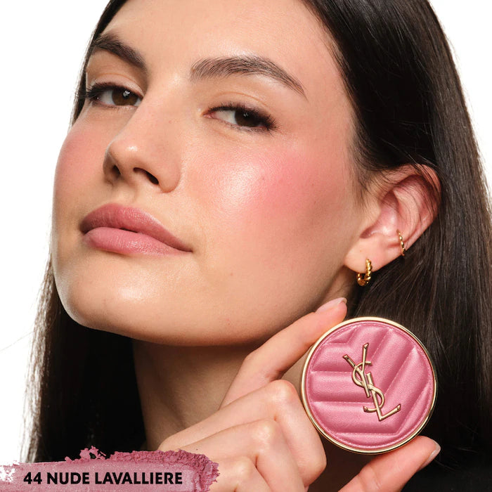 Yves Saint Laurent 
Make Me Blush 24H Buildable Powder Blush Color: 44 Nude Lavalliere - iconic dusty pink satin