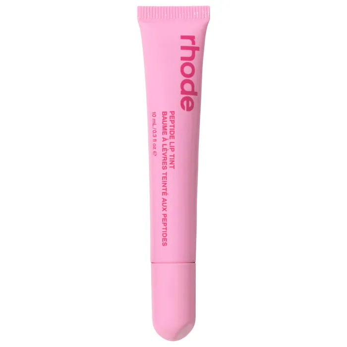 rhode 
Peptide Lip Tint Nourishing Glaze Color: Jelly Bean - shimmery sheer baby pink