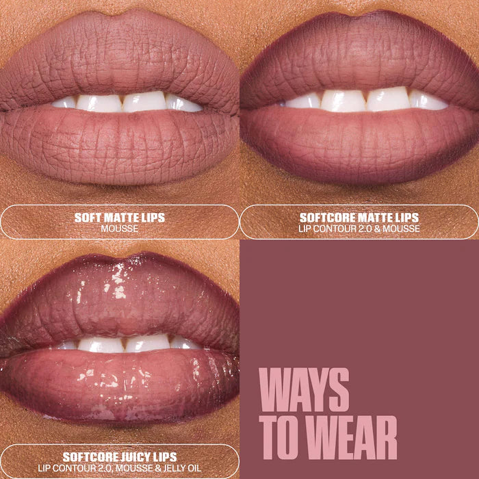 HUDA BEAUTY 
Liquid Matte Mousse Soft Blur Lip Cream Color: Bombshell Pinky Brown - For an effortless pinky brown look use