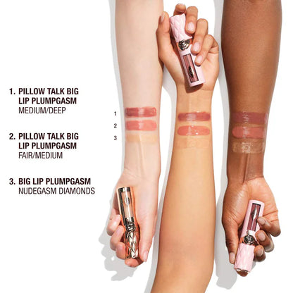 Charlotte Tilbury 
Big Lip Plumpgasm Plumping Lip Gloss Color: Nudegasm Diamonds - Sheer, champagne-nude