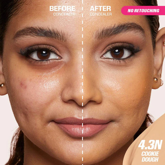 HUDA BEAUTY 
#FauxFilter Matte Buildable Coverage Waterproof Concealer Color: Cookie Dough 4.3 Neutral - medium skin tones with neutral undertones